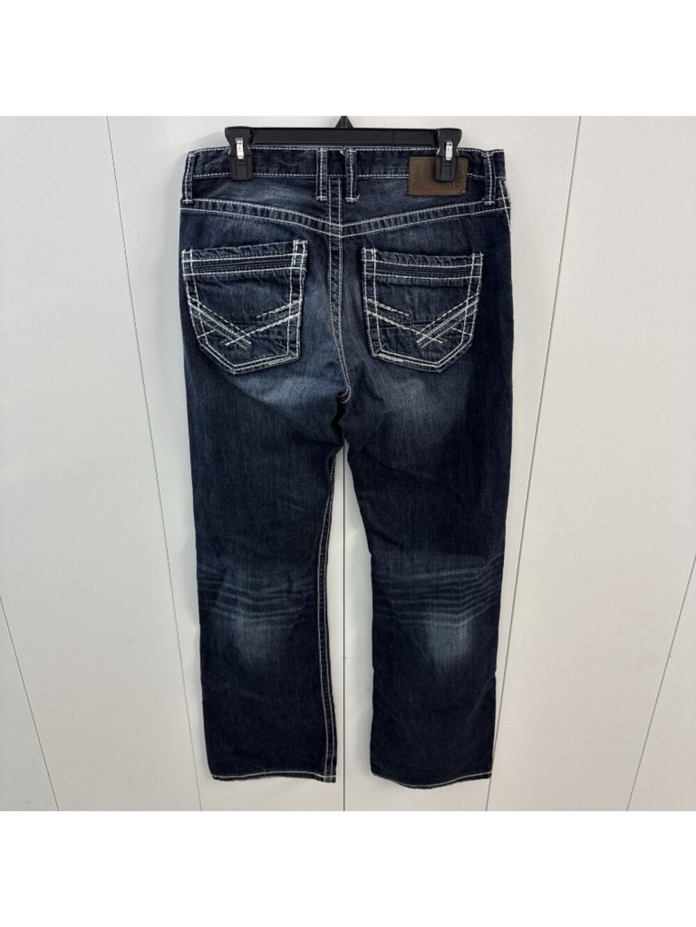 BKE Tyler Jeans Men's 32 XL Blue Denim 32x36 Dark Wash Whiskered